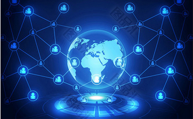 時尚藍(lán)色全球網(wǎng)絡(luò)科技背景