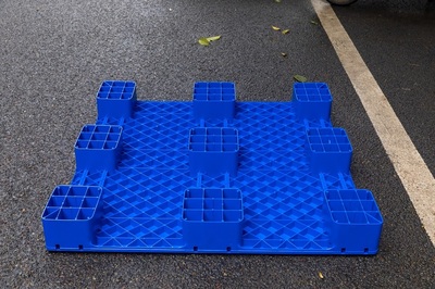 倉儲堆垛叉車周轉用塑膠棧板 1212平面九腳塑料托盤 可加鋼管